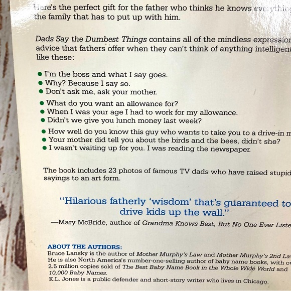 DADS SAY THE DUMBEST THINGS Paperback Book By Bruce Lansky & K.L. Jones - Picture 10 of 13